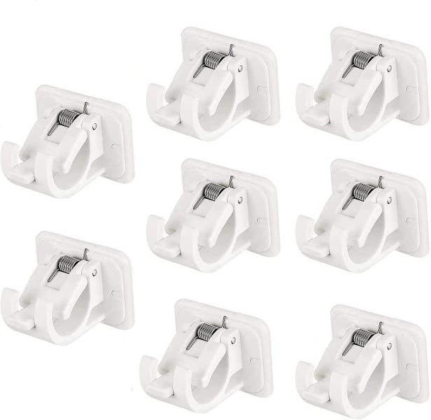 8 Pack Self Adhesive Curtain Rod Bracket Hooks No Drilling Wall Ring Clips Fi Carousel 1
