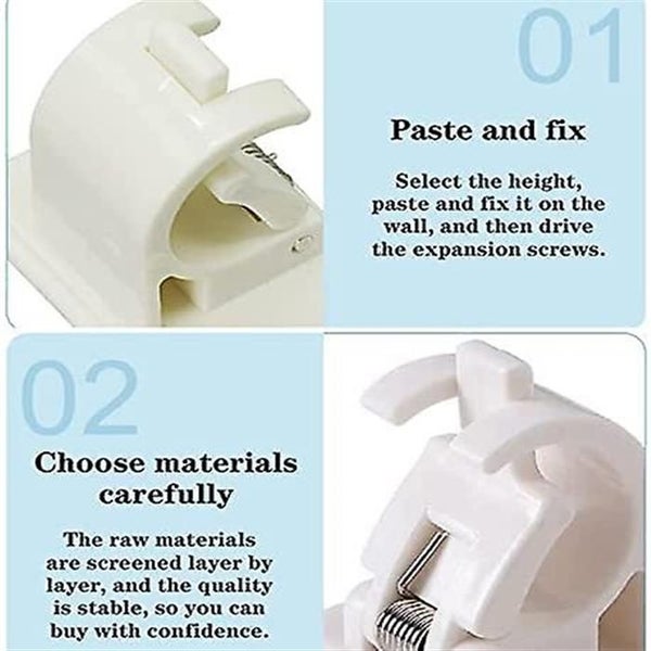 8 Pack Self Adhesive Curtain Rod Bracket Hooks No Drilling Wall Ring Clips Fi Carousel 2