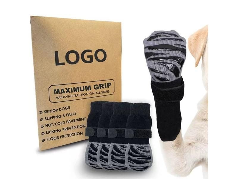 Dog Socks Foot Cover Outdoor Warm Claws Non-slip Shoes Extra-thick Grip With Carousel 1