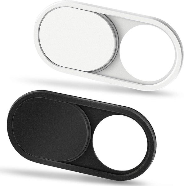 Webcam Cover 2pcs Black White 0.6mm Ultra-thin Metal Camera Cover For Lapt Carousel 1