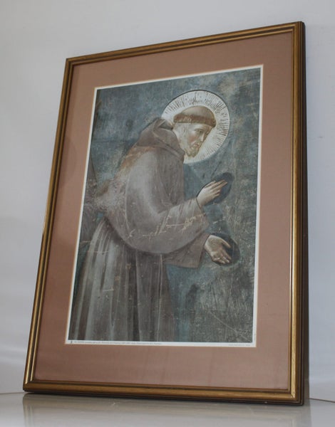 +++ VINTAGE ITALIAN "ST FRANCIS OF ASSISI " RELIGIOUS PRINT +++ Carousel 1