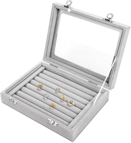 Earring Storage Box 7 Slot Ring Velvet Display Box Box Earring Ring Storage Bo Carousel 1