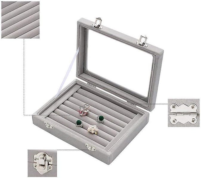 Earring Storage Box 7 Slot Ring Velvet Display Box Box Earring Ring Storage Bo Carousel 2