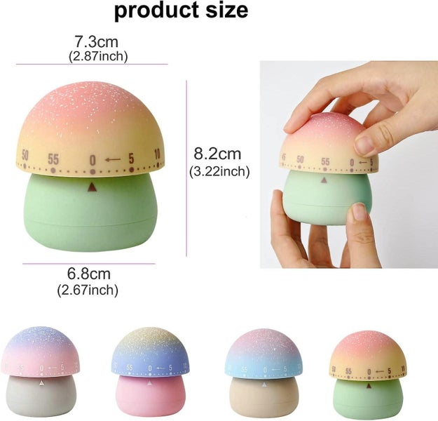 Mechanical Kitchen Timer Children's Cute Mushroom Timer Clockwork 60 Minutes Carousel 2