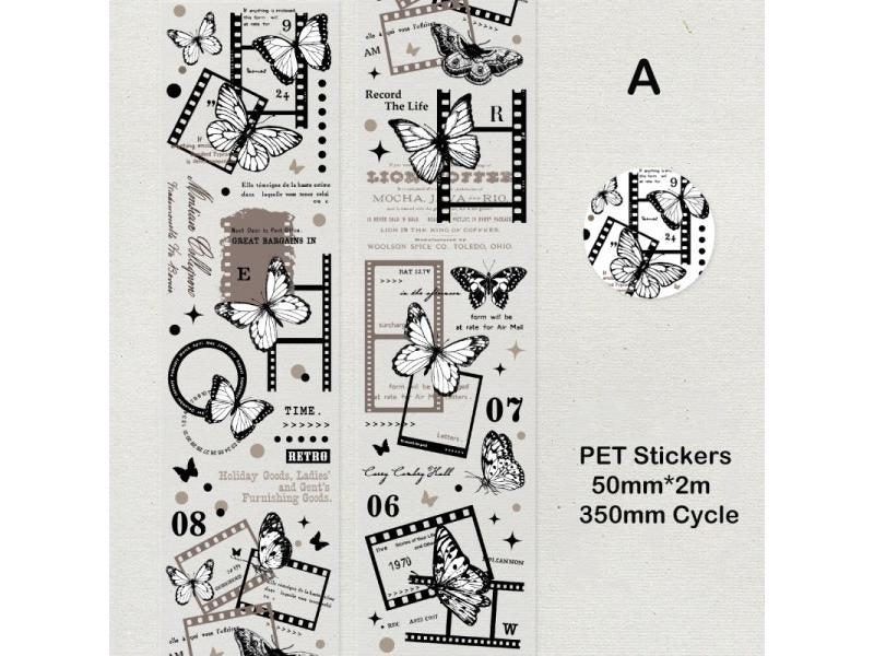 Journamm 50mm*2m Ins Transparent PET Tapes Vintage Film DIY Scrapbooking Carousel 1