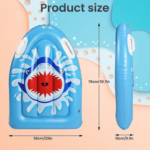 Kids Inflatable Surfboard: Swim Board Inflatable Bodyboard With Handles Portab Carousel 2