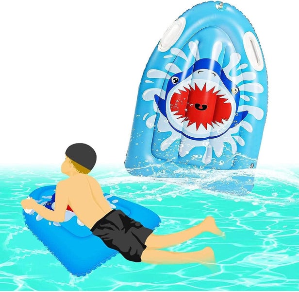 Kids Inflatable Surfboard: Swim Board Inflatable Bodyboard With Handles Portab Carousel 5
