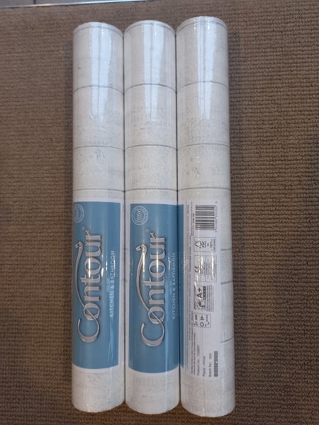 Wallpaper. PLANK - WHITE. 2 Roll bundle Carousel 1