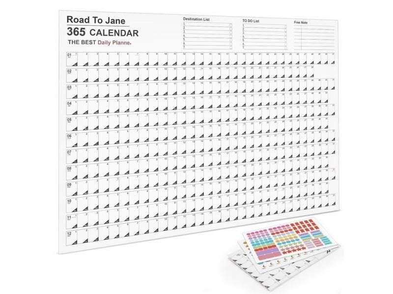 Calendar Wall New Yearly Daily Schedule Planner Sheet Paper 365 Day Plan Annual Carousel 2