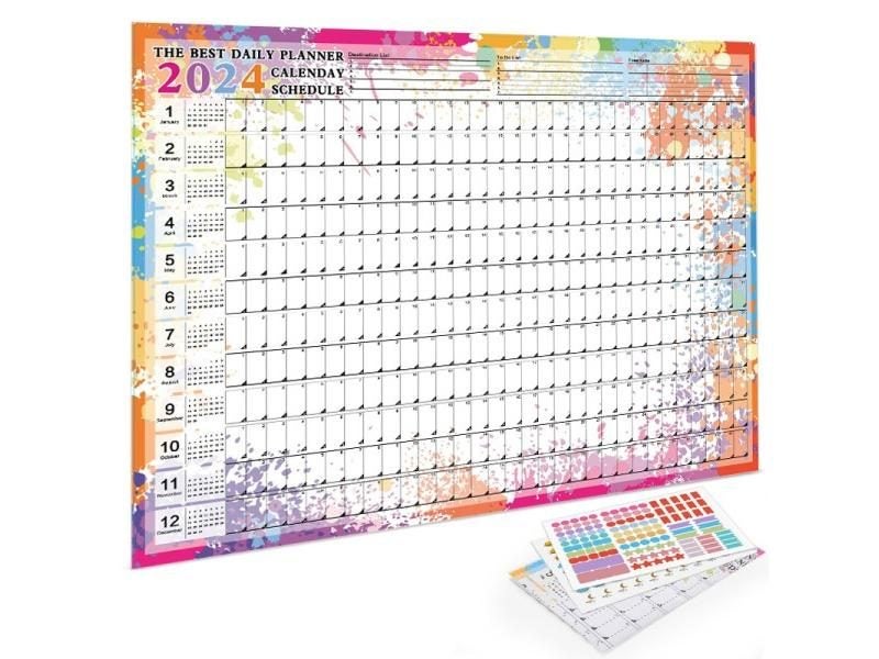 Calendar Wall New Yearly Daily Schedule Planner Sheet Paper 365 Day Plan Annual Carousel 1