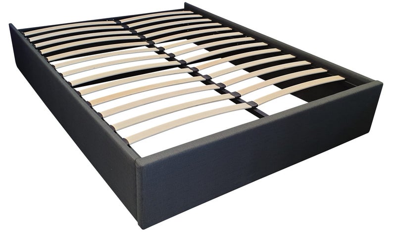 Queen Bed Base gas lift fabric dark TOKI Carousel 2