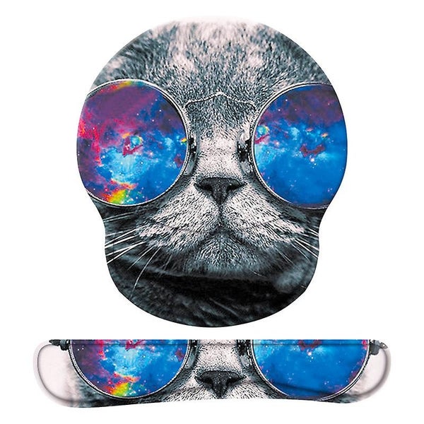 Ergonomic Mouse Pad With Gel Wrist Rest Pain Relief Cute Green Pattern W Carousel 5