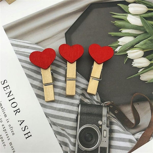 100pcs red Wooden Clothespin Mini Wooden Photo Clips 3.5cm A For Photos Dec Carousel 2