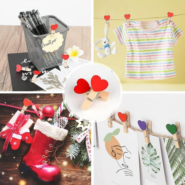 100pcs red Wooden Clothespin Mini Wooden Photo Clips 3.5cm A For Photos Dec Carousel 3