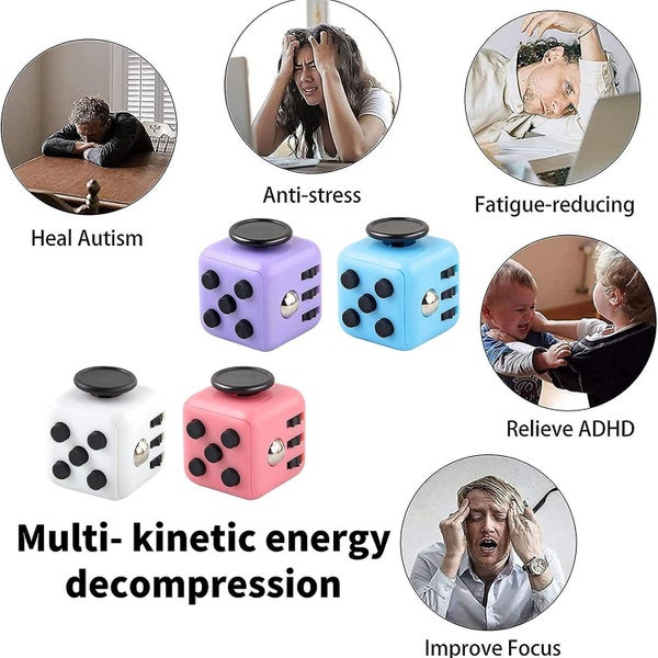 4pcs Anti-stress Cube Decompression Cube Toy With 6 Soothing Modules Anti-an Carousel 5