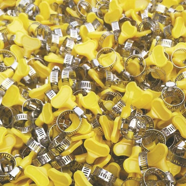 10 Pack 25-40mm Hose Clamps With Stainless Steel Wing Nut 25-38mm Yellow 9 Carousel 1