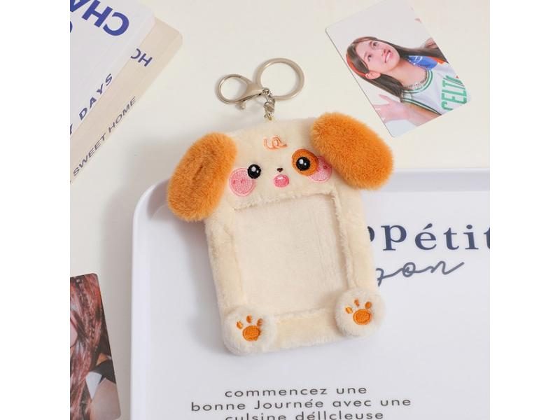 Kawaii Dog Cat Yellow Rabbit Plush Photocard Holder Photo Bus Card Protective Carousel 1