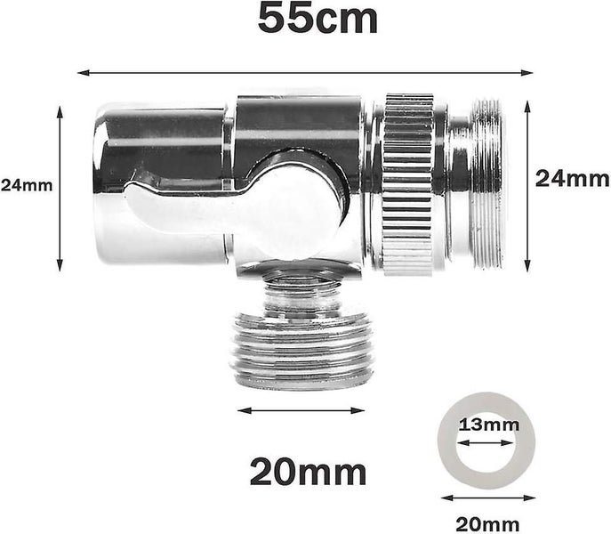 Faucet Switch Valve Diverter Valve Polished Brass Chrome Shower Adapter Valve Carousel 2