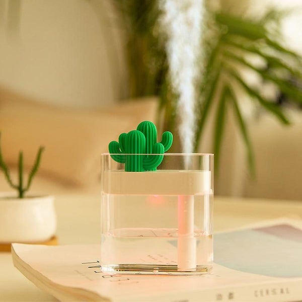 Air Humidifier 160ml Air Humidifier Clear Cactus Color Light Usb Essential Oil Carousel 2