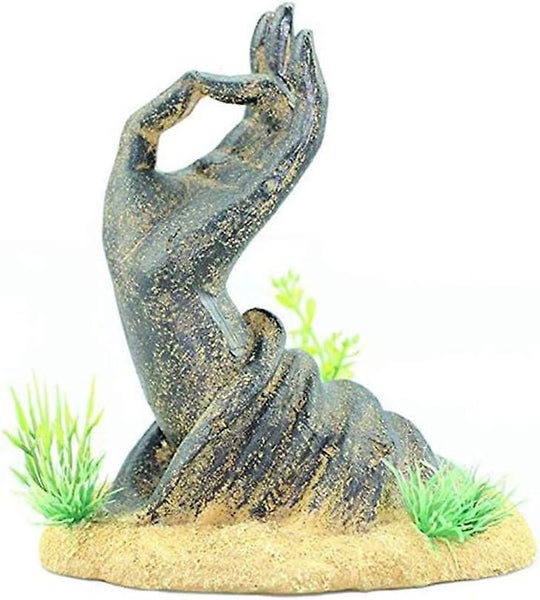Guanyin Jade Hand Decoration Fish And Shrimp Hand-shaped Hideout Buddha Aquari Carousel 1