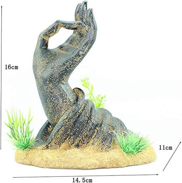 Guanyin Jade Hand Decoration Fish And Shrimp Hand-shaped Hideout Buddha Aquari Carousel 2