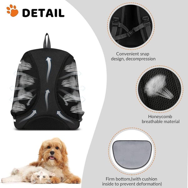 Black-dog Backpack Portable Comfortable Breathable For Small Dogs Puppy Cats P Carousel 5