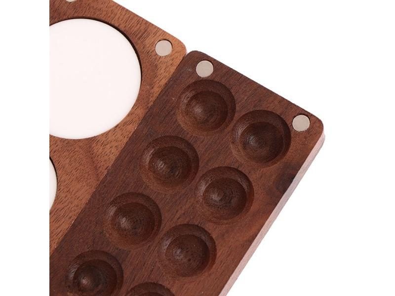 Portable Travel Wooden Watercolor Paint Palette Empty Box Mini Black Walnut64213260207490113