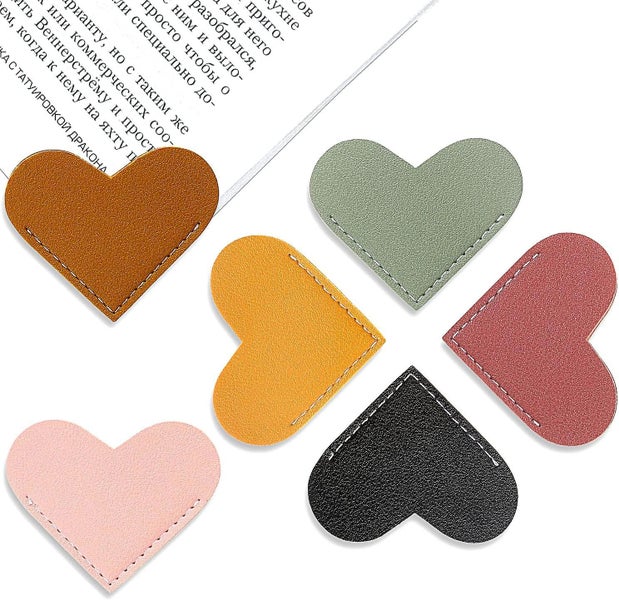 Leather Heart Bookmarkvalentine's Day Giftsbook Marks For Womenbook Accesso Carousel 1
