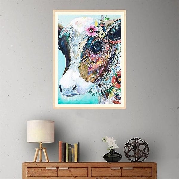 Diy 5d Diamond Painting Full Diamond cow Cow Colored Flowers 30 * 40cm Diam Carousel 2