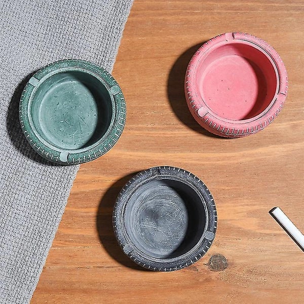 Resin Ashtray Without Lid Tire Tyre Shaped Ashtray With Rest Slot Home Decor B Carousel 2