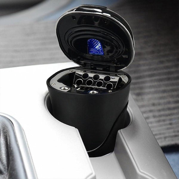 13*8*6.5cm Car Ashtray Portable Cigarette Lighter With Led Light Usb Charging Carousel 5
