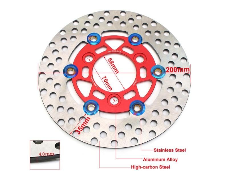 200mm RPM Disc Brake 3 Hole 57mm 70mm Motorcycle Floating Disk Rotor Caliper Carousel 1