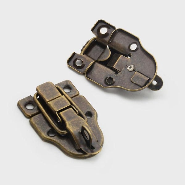 Set Of 6 Alloy Jewelry Box Clasps With Lock For Solid Wood Suitcases And Drawe Carousel 2