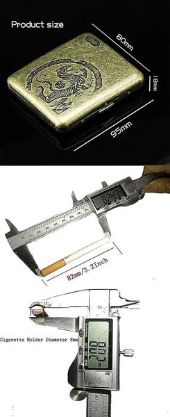 Flower Men's Cigarette Case Vintage Bronze Case 20 Portable Cigarettes64248738438401111