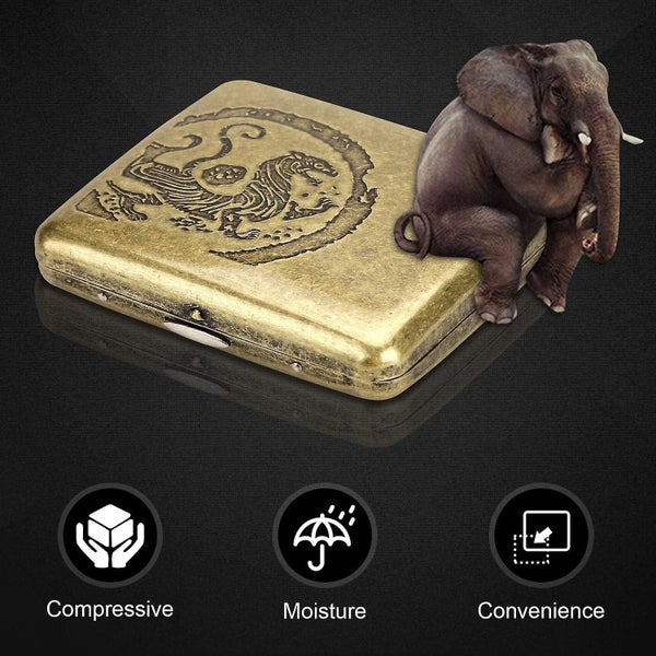 Flower Men's Cigarette Case Vintage Bronze Case 20 Portable Cigarettes64248738438401112