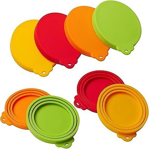 Silicone Pet Can Covers Lids-4 Pack Pet Cat Food Top One Size Fits All Standar Carousel 1