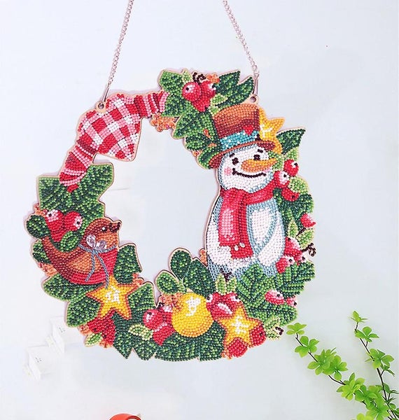 8d Christmas Door Wreathdiy Diamond Paintingeaster Or Halloween Decorationw Carousel 5