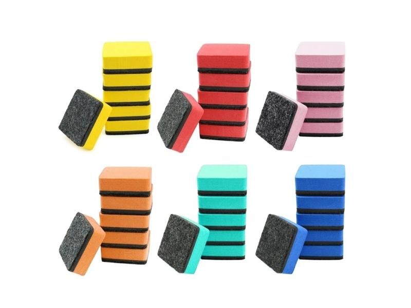 J6PA 24 Pack EVA Whiteboard Erasers Magnetic Durable Chalkboard Cleansers Carousel 2