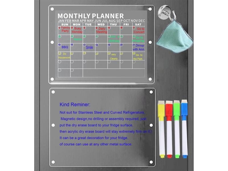 Acrylic Magnetic Calendar For Fridge Strong Magnetic Calendar For Fridge Clear Carousel 2