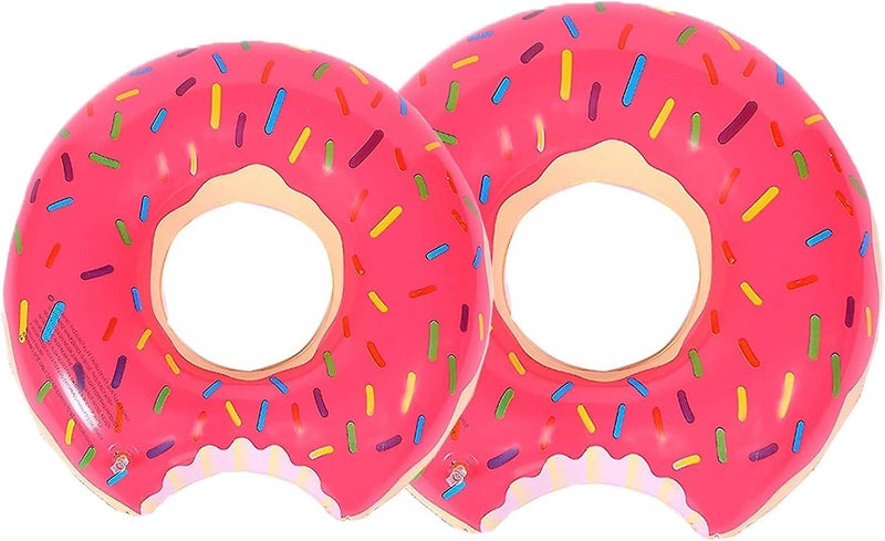 2pcs Swimming Ring Floating Swim Ring Inflatable Buoy Pink Swim Ring Pool Buoy Carousel 1