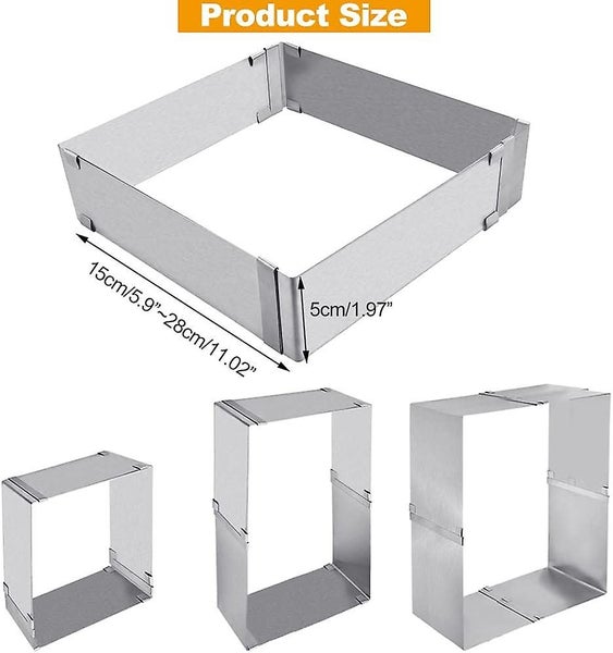 Adjustable Square Pastry Ring Expandable Rectangular Pastry Frame Stainless St Carousel 2