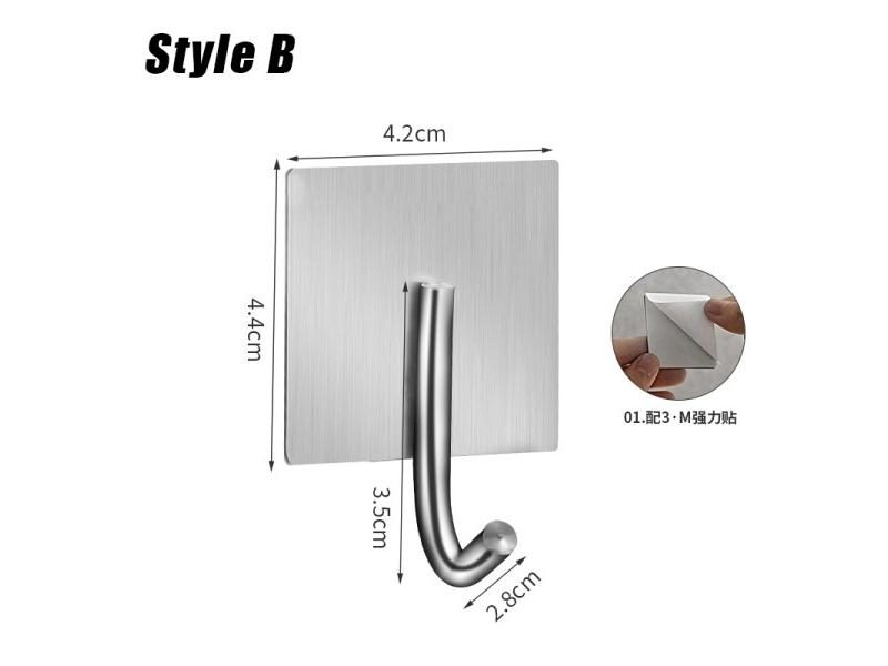 304 Stainless Steel Hook Self-adhesive Multi-purpose Universal Hook Bathroom Carousel 1