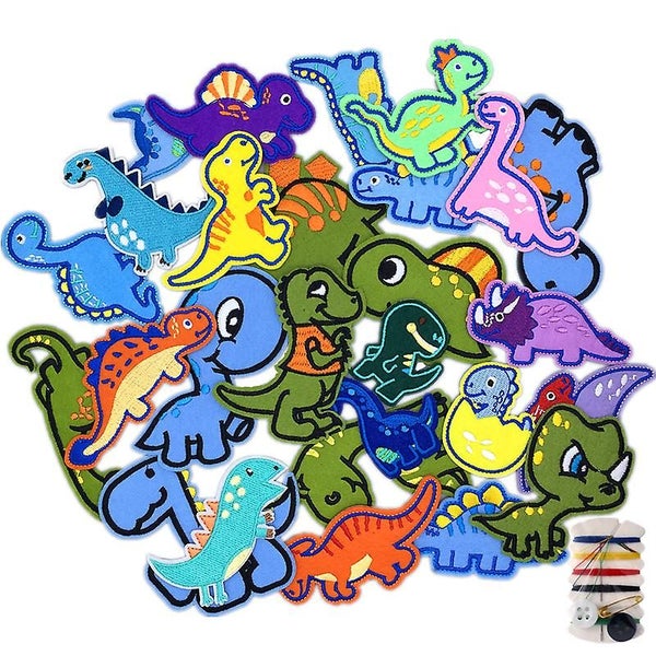 Embroidered Dinosaur Iron-on Patches Diy Accessories 26 Pack Assorted Dinosa Carousel 1