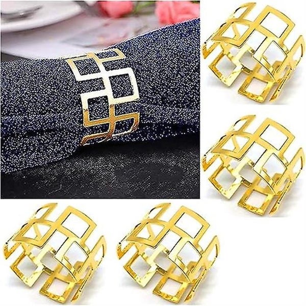 Gold 12 Pieces Napkin Rings And Holders Metal Napkin Ring Napkin Loop Hol Carousel 1