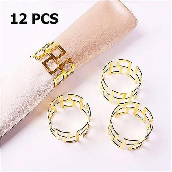 Gold 12 Pieces Napkin Rings And Holders Metal Napkin Ring Napkin Loop Hol Carousel 5