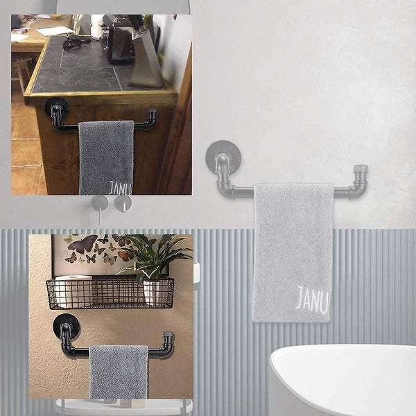 Pipe Shaped Industrial Wall Mounted Towel Rack For Kitchen Bathroom Carousel 3
