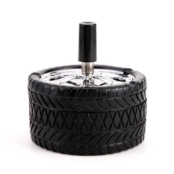 Tire Type Windproof Rotating Practical Smokeless Metal Ashtray With Cover Roun Carousel 1