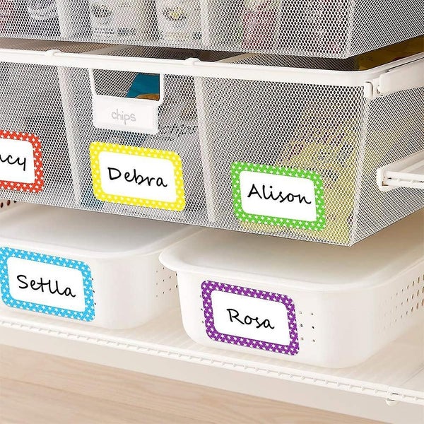 Colored Plain Name Tags 250 Stickers 89mm X 57mm Clothing Tags For Daycar Carousel 5