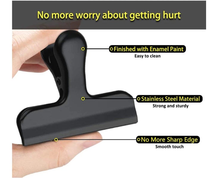 Chip Bag Clips, 3 Inches Wide Stainless Steel Heavy Duty Chip Clips Carousel 2