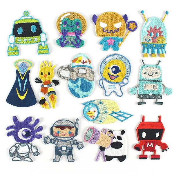 15 Pcs Robot Iron-on Patch Sew-on Badge For Clothing T-shirt Jeans Jacket Carousel 1